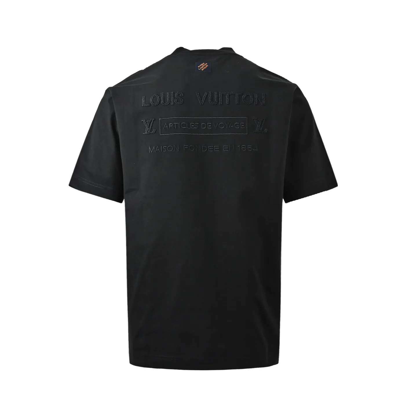 Louis Vuitton/Louis Vuitton short sleeves with small logo on the chest and letter embroidery on the back